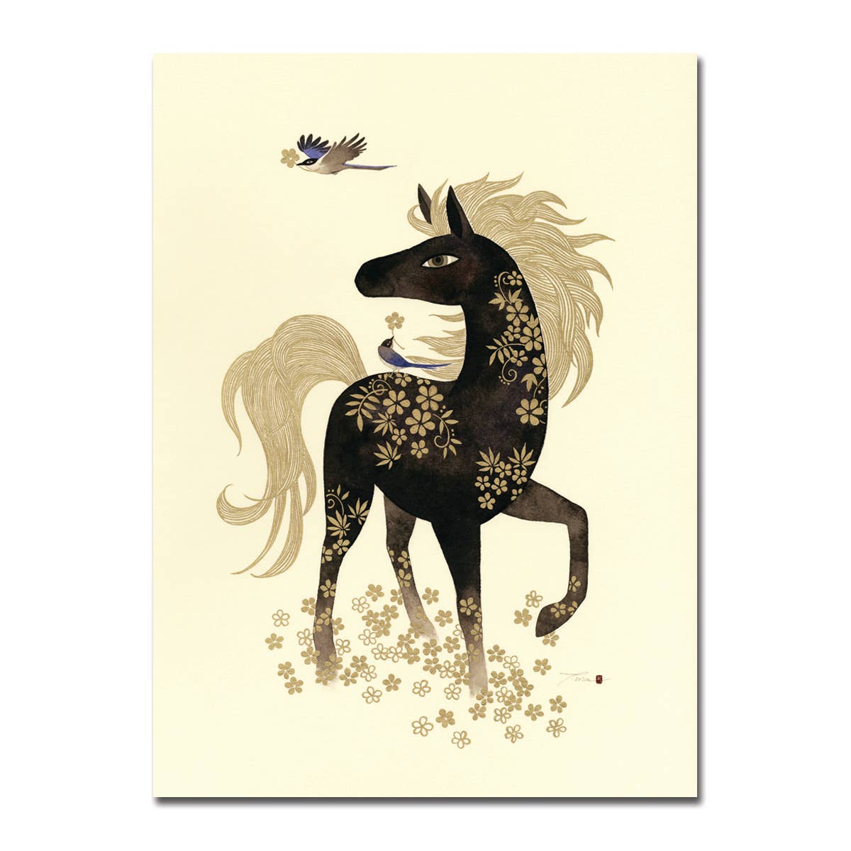 Windy Horse Foil Birthday Card