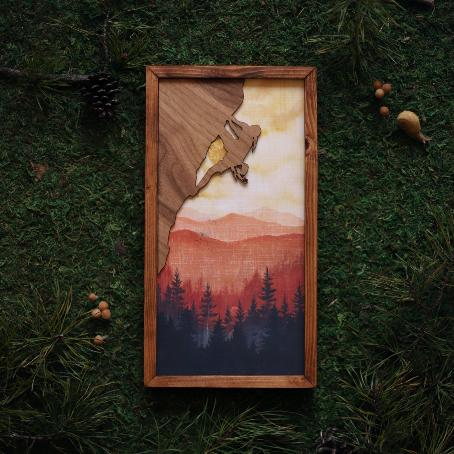 "Rock Climber" Mixed Media Wall Art