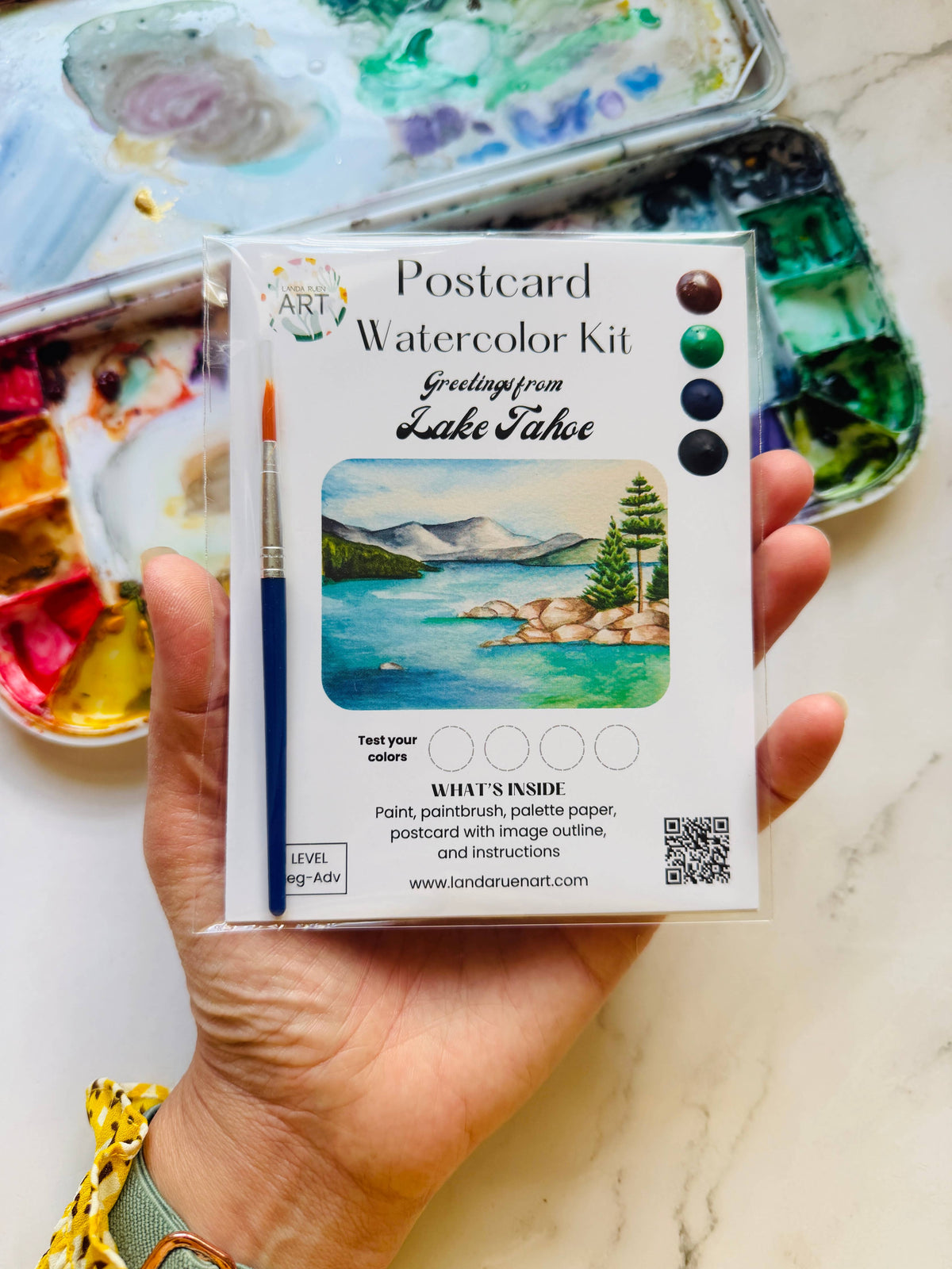 Lake Tahoe Watercolor Postcard Kit