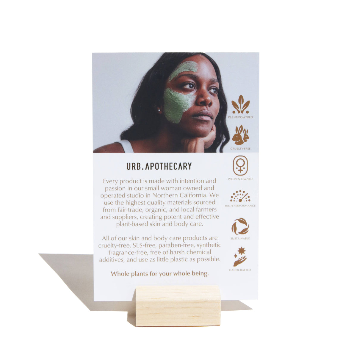 Shelf Talker - Share the Ethos Behind Urb Apothecary