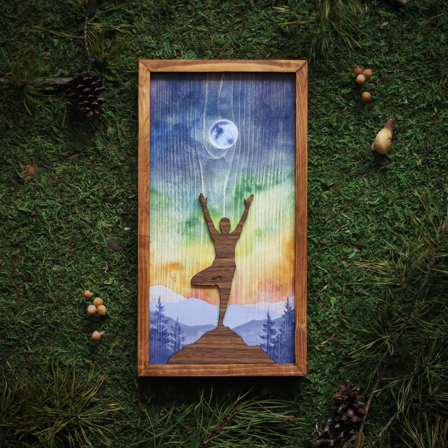 "Tree Pose" Mixed Media Yoga-Themed Wall Art