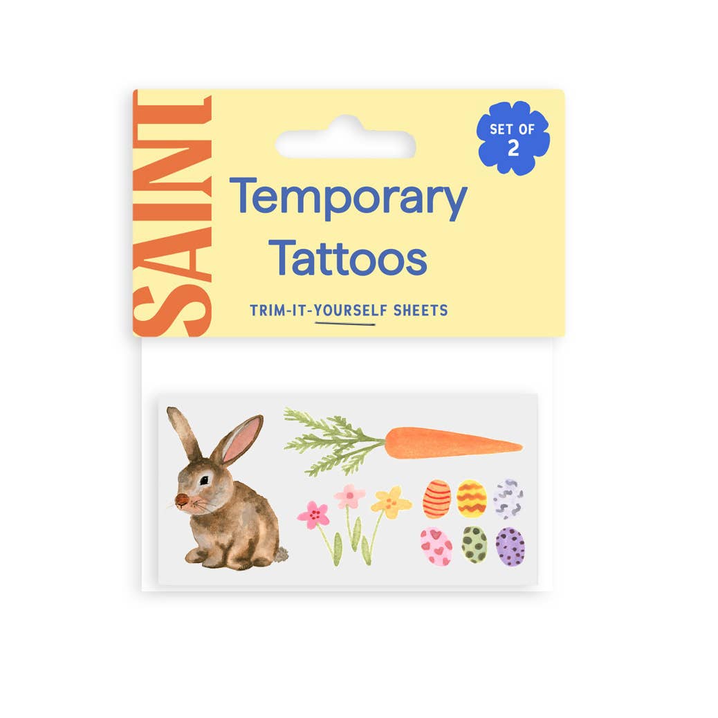 Spring Bunny Temporary Tattoos