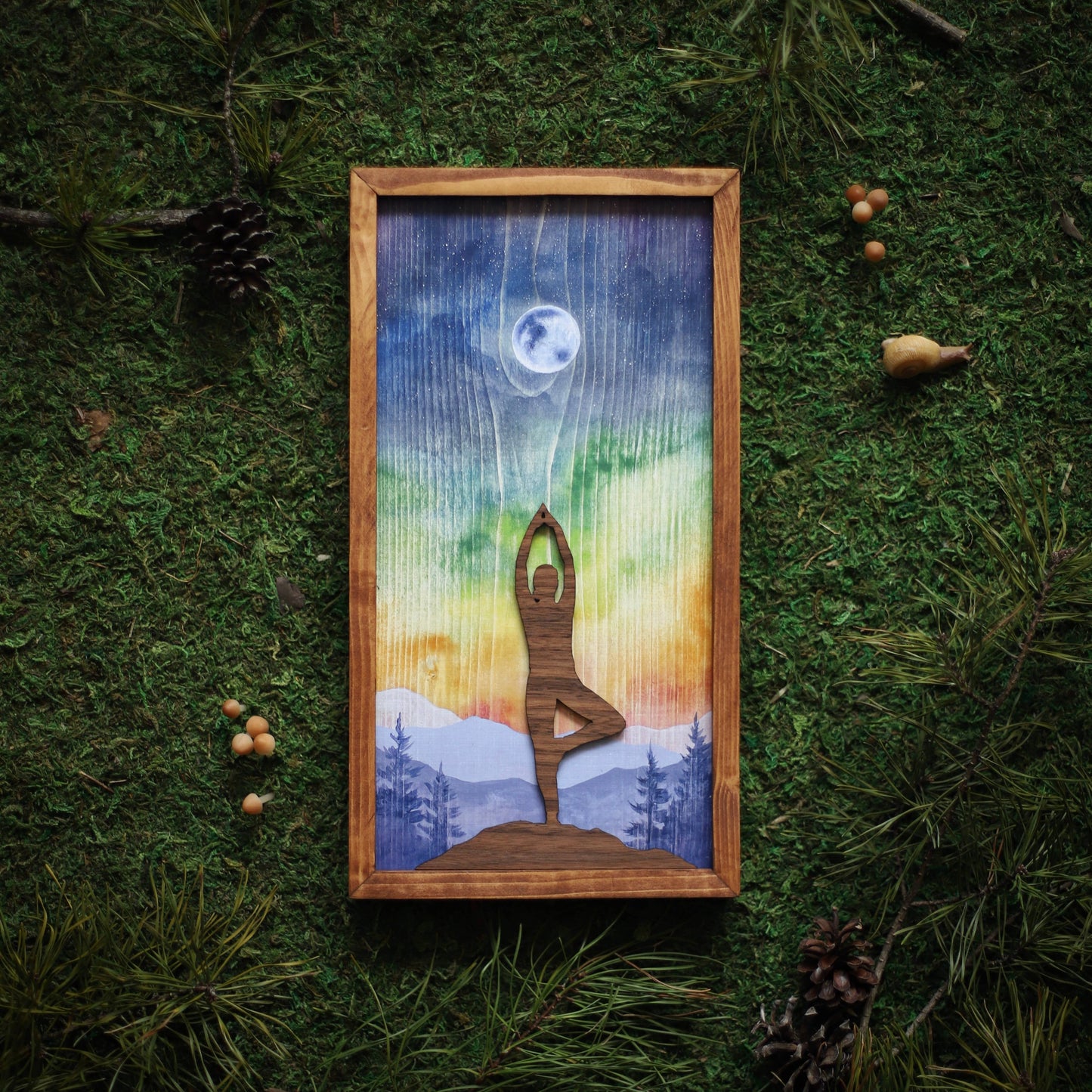 "Tree Pose" Mixed Media Yoga-Themed Wall Art
