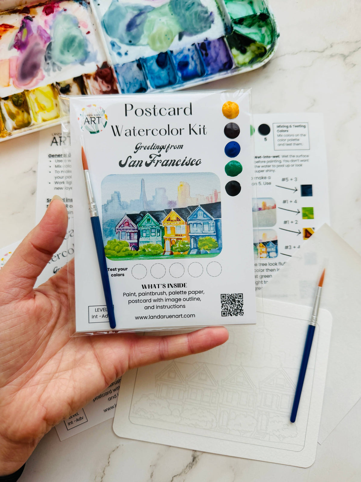 San Francisco Painted Ladies Watercolor Postcard Kit