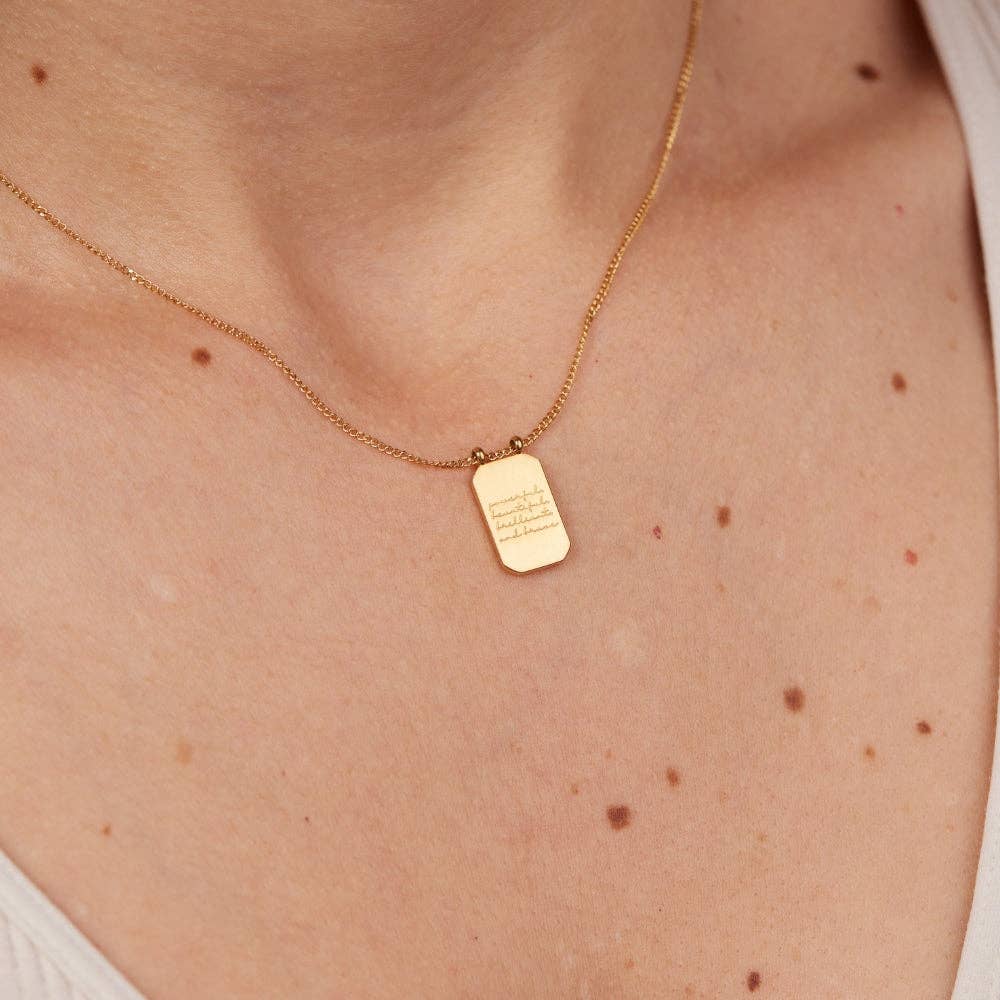 Powerful, Beautiful, Brilliant, and Brave - inspire necklace