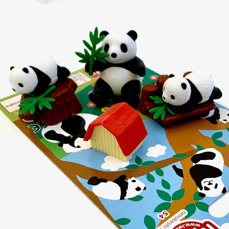 383001 Iwako Panda Family Card