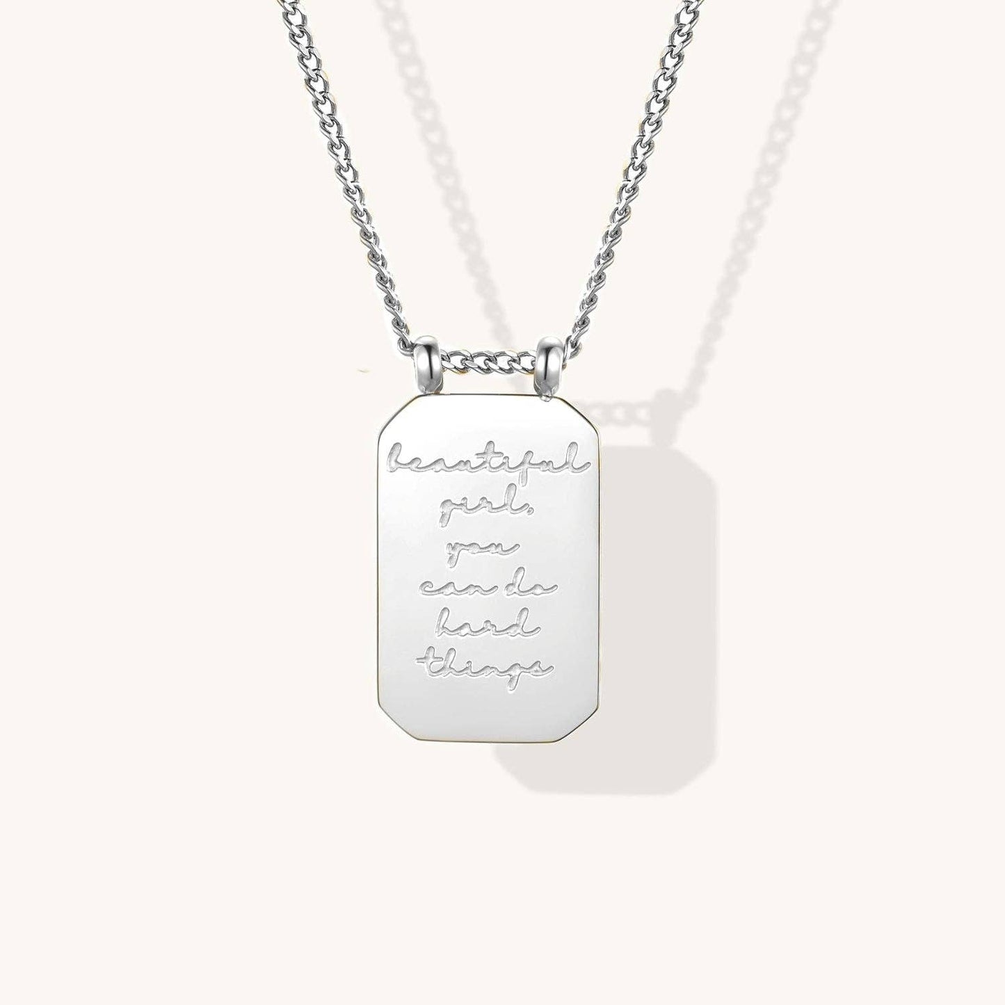 Beautiful Girl, You Can Do Hard Things - Mantra® necklace