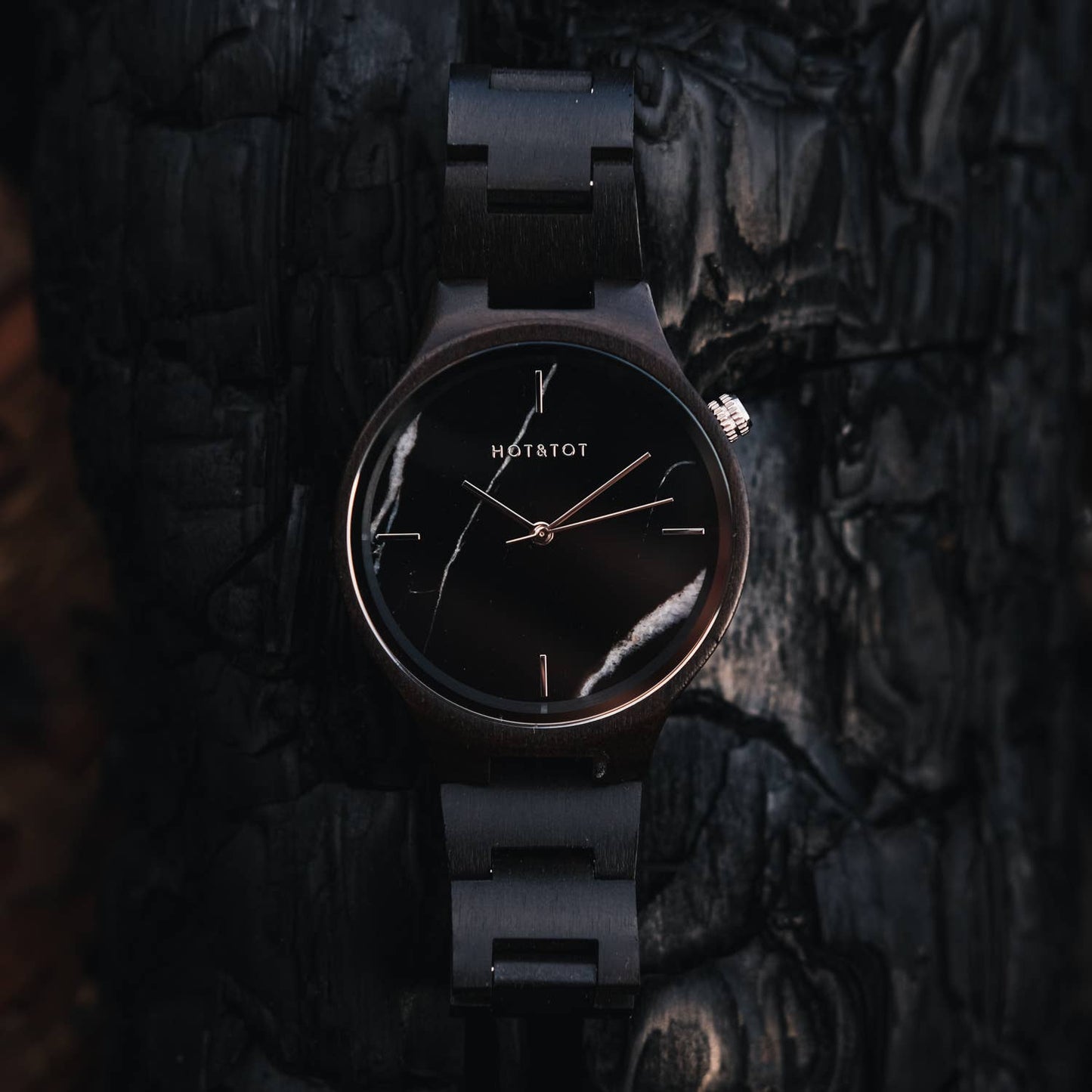FORESTA | Wood watch | Black Marble | Sustainable | Silver
