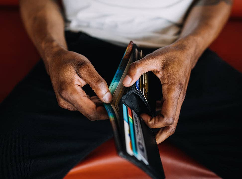 Faded Mountains - Printmaker Leather Wallet