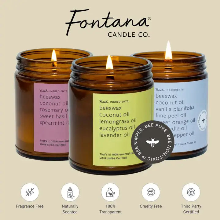 Lavender Beeswax & Essential Oil Jar Candle: Non-Toxic