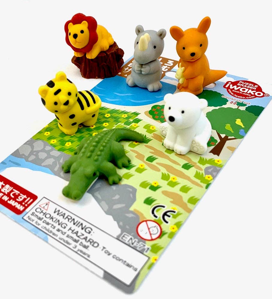 38328 Iwako Safari Eraser Card