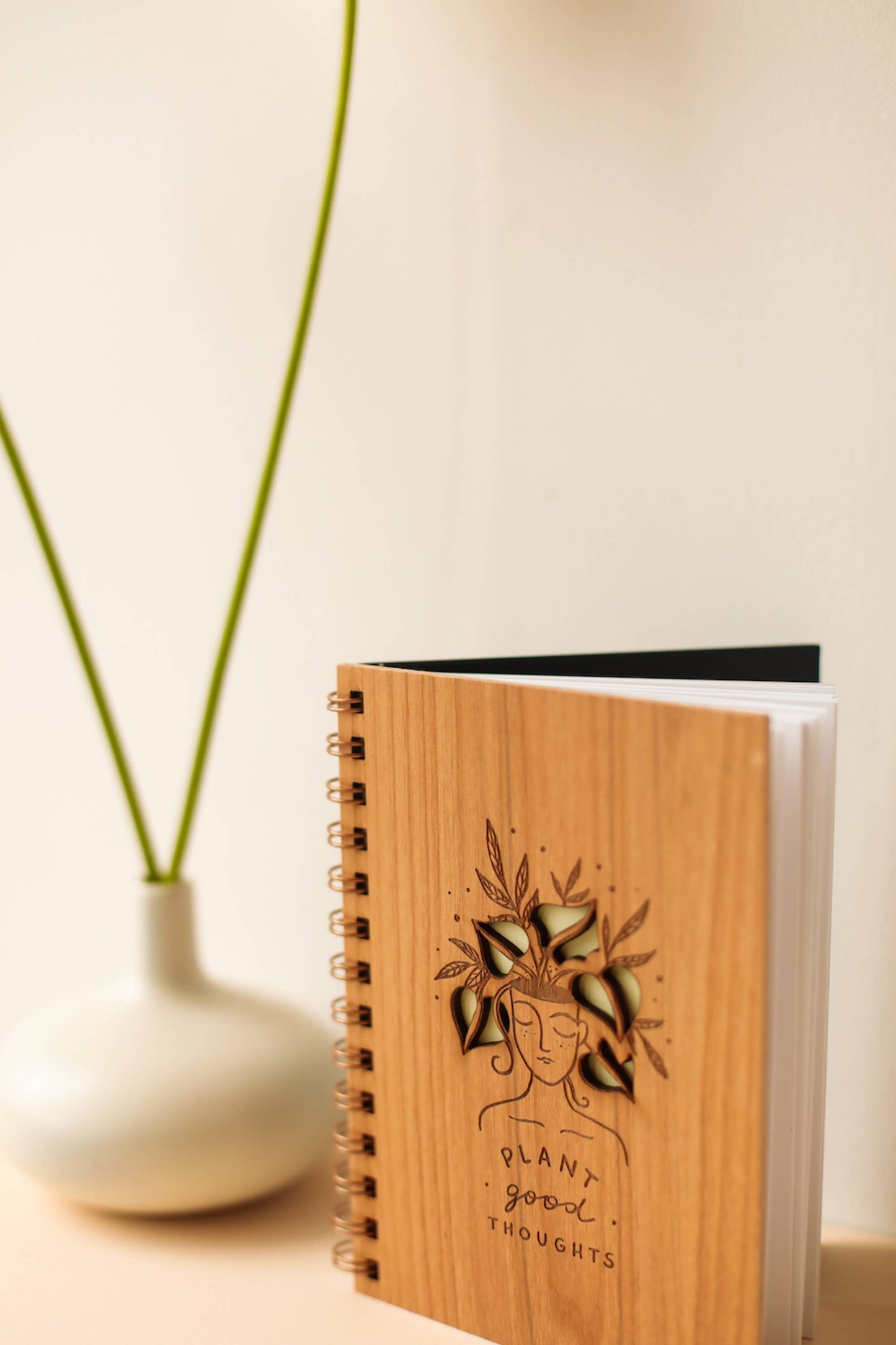 Plant Good Thoughts Wood Journal