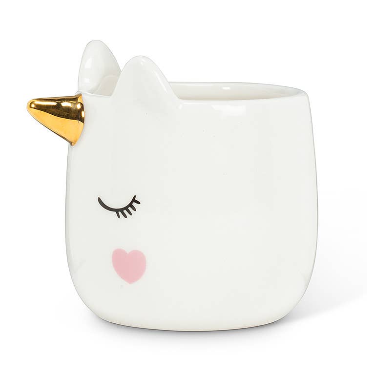 Sm Sleeping Unicorn Planter-3.5"H