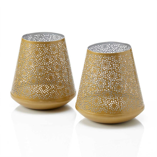 Starflower Metal Lanterns - Set of 2