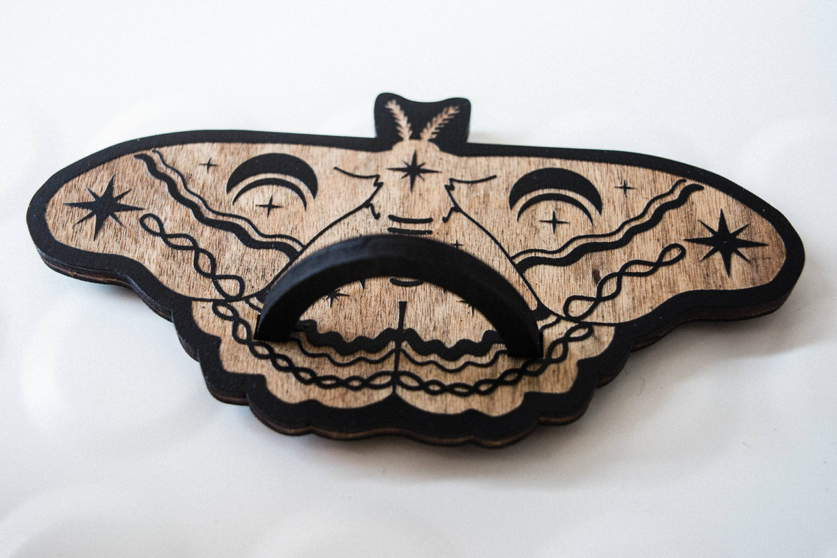 Lunar Moth Airplant Holder Wooden Magnet