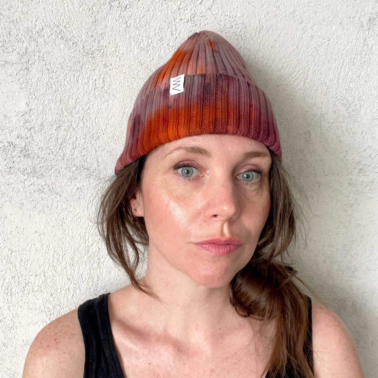 Brunette Hand-dyed Beanie Hat