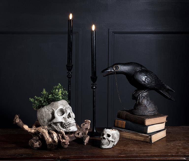 Small Skull Planter/Tealite Holder-3"H