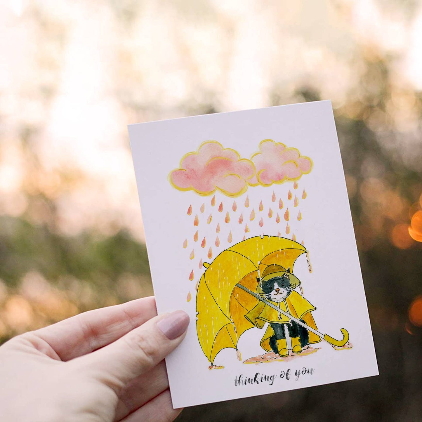 Silver Lining Cloud Cat - Sympathy Card