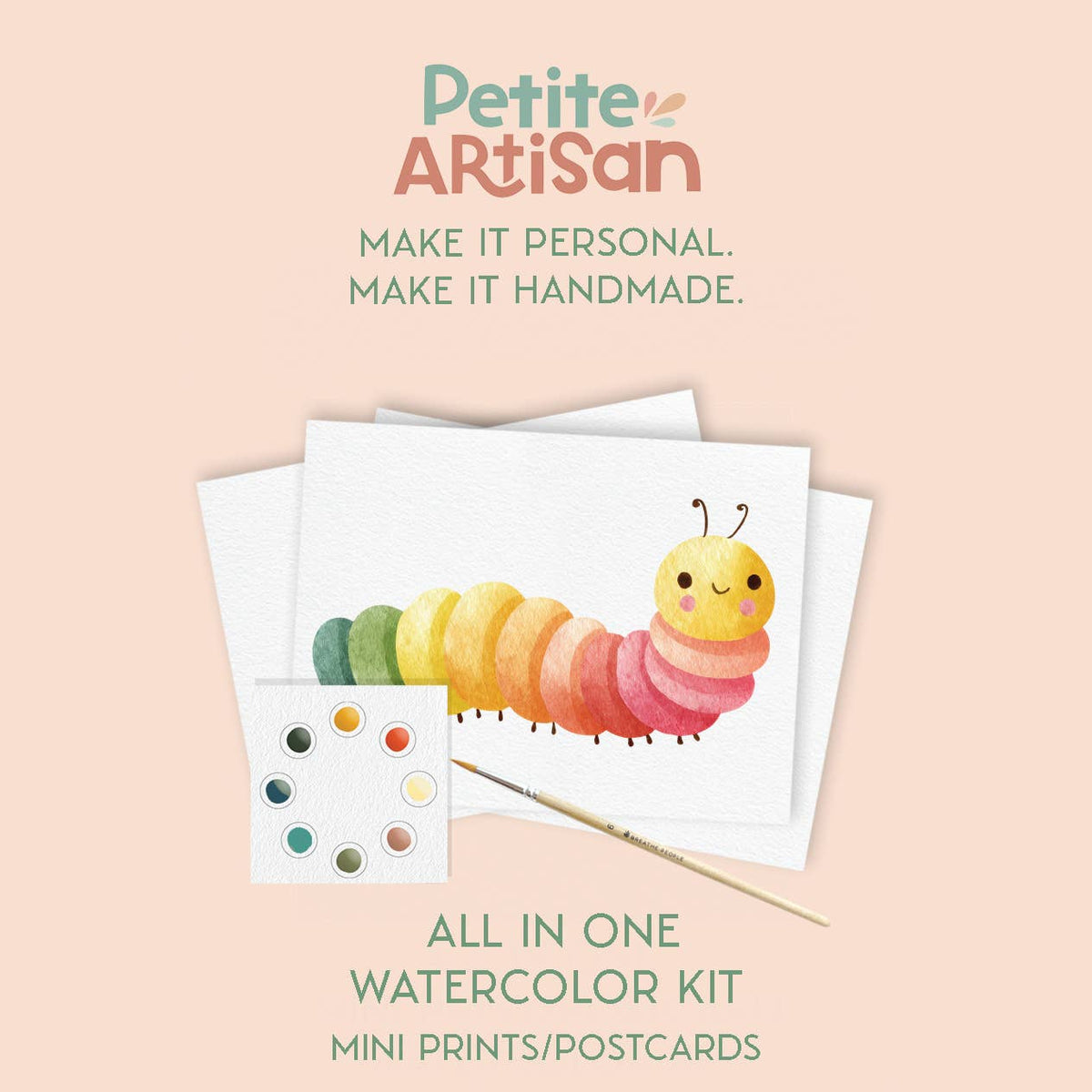 Kids Watercolor Postcard Kit, Bug Art Set for Kids