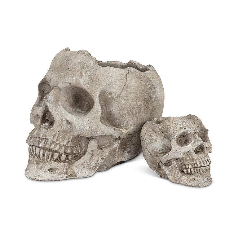 Small Skull Planter/Tealite Holder-3"H