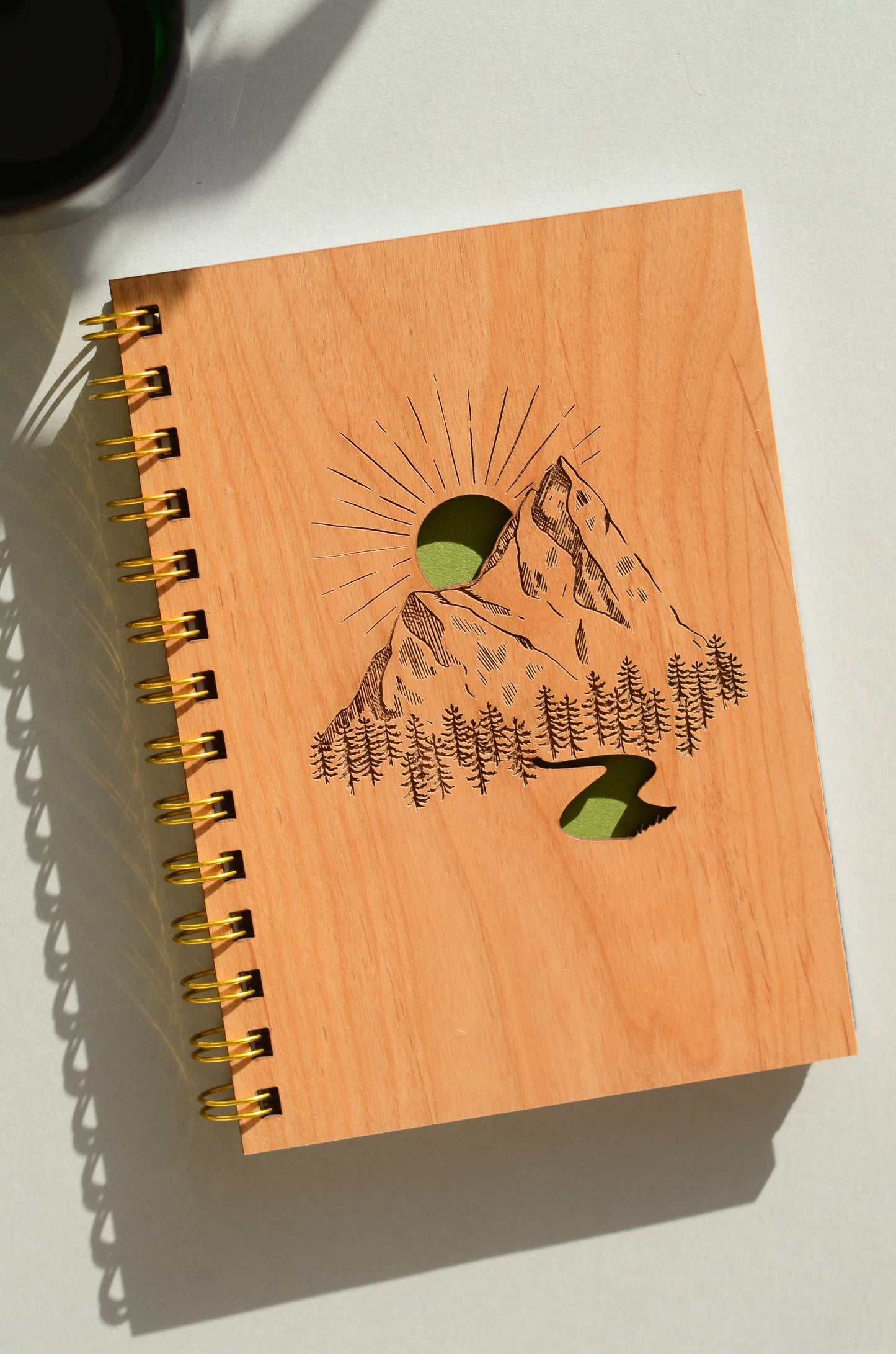 Mountain Scene Wood Journal