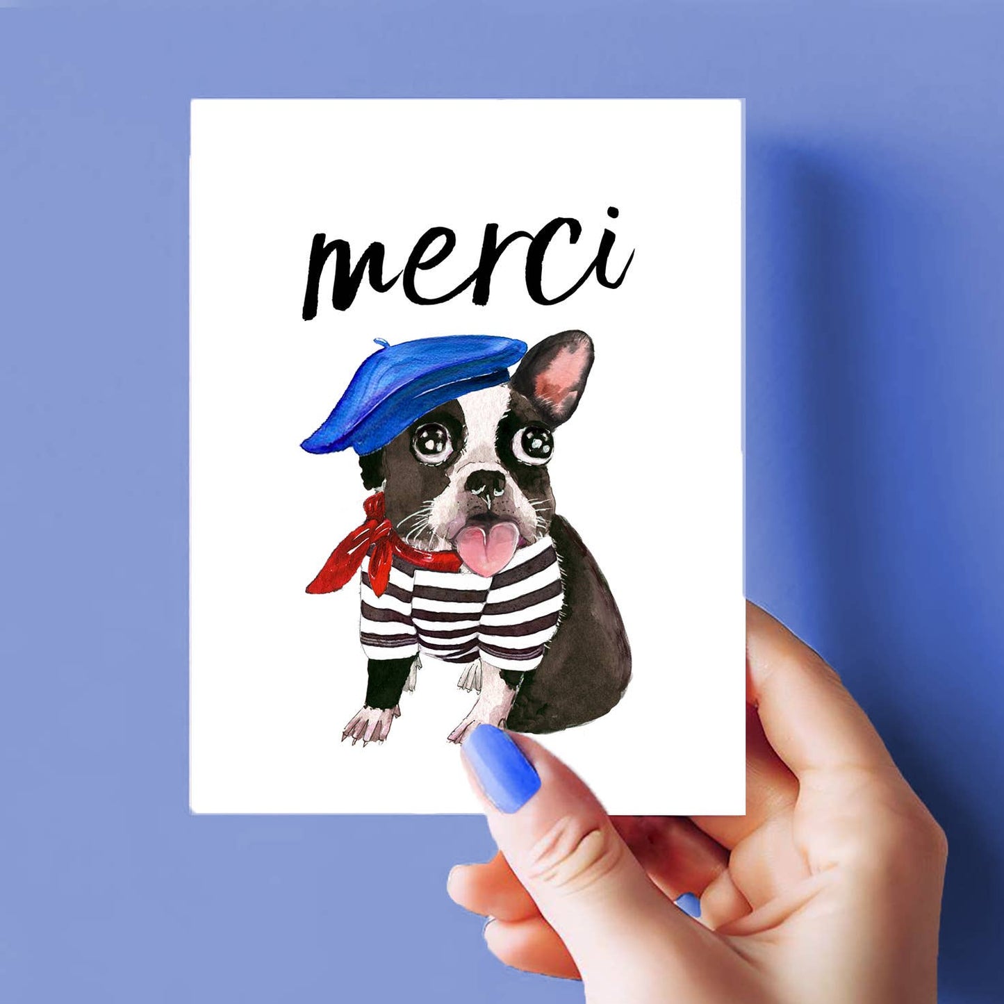 French Bulldog Merci - Funny Thank You Card