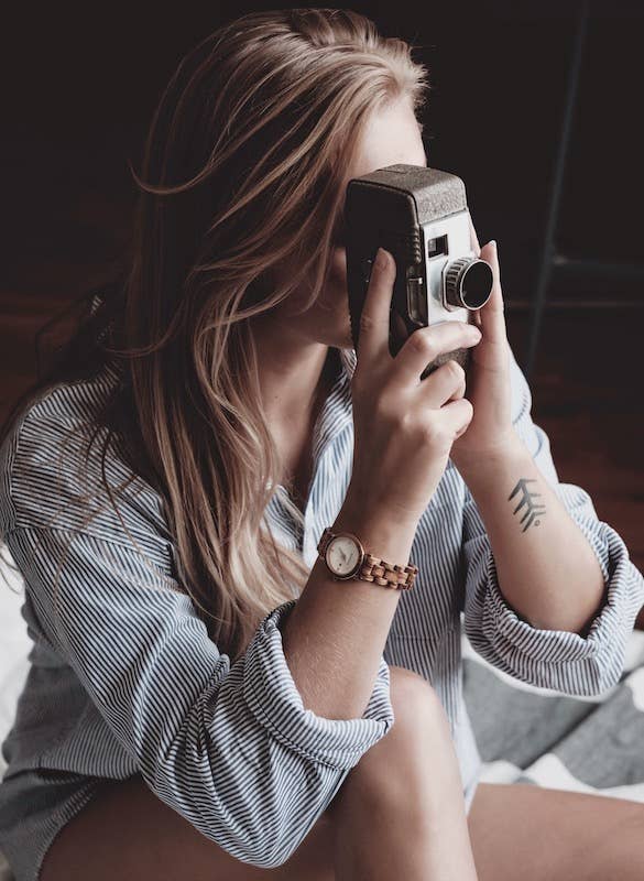 EOS | Wood watch for women | Sustainable | Rose gold steel