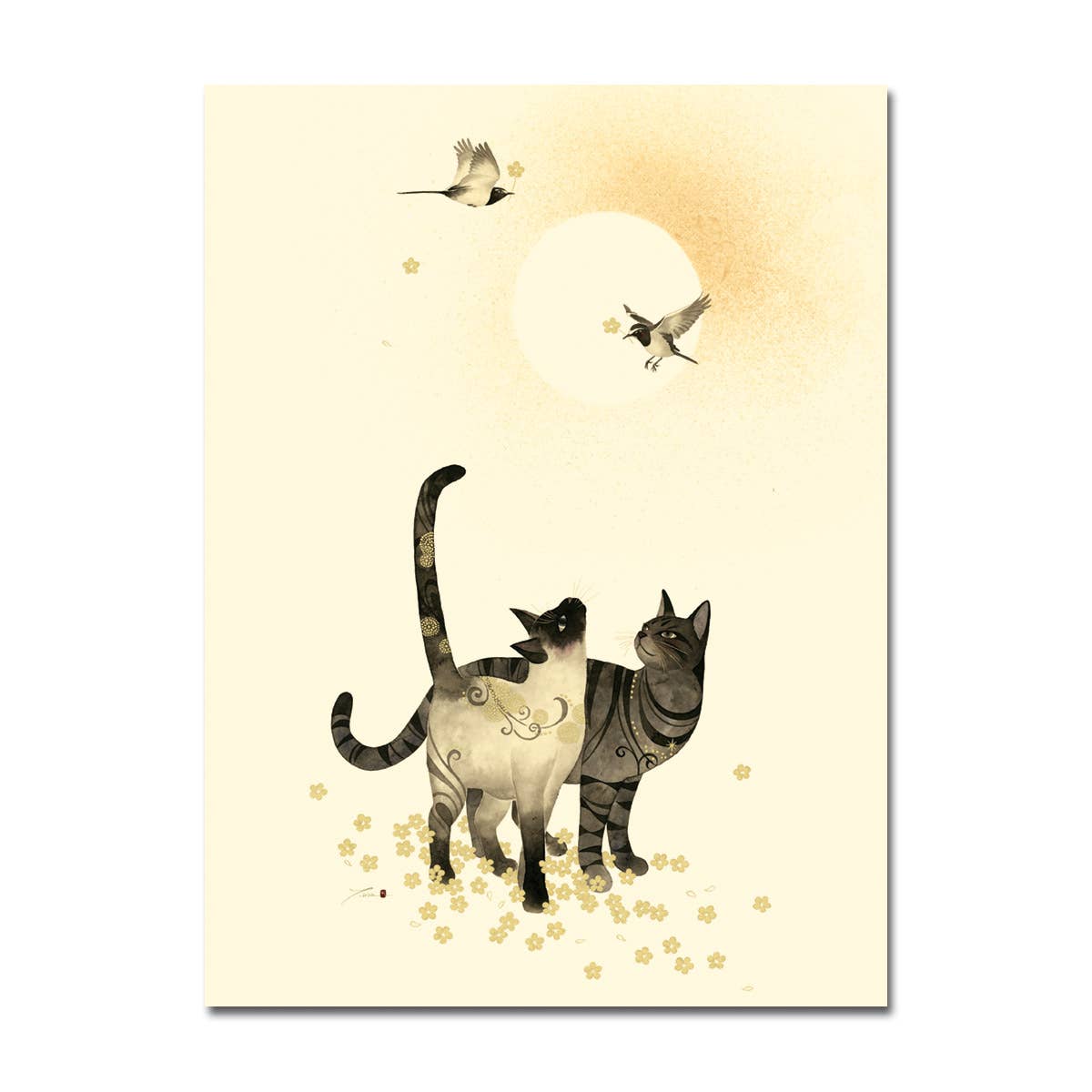 Two Cats Blank Card