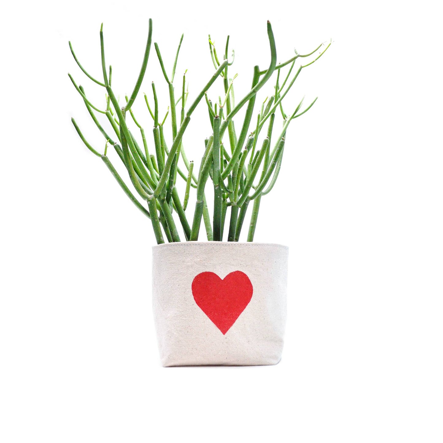 Heart Blockprint Fabric Planter—4"