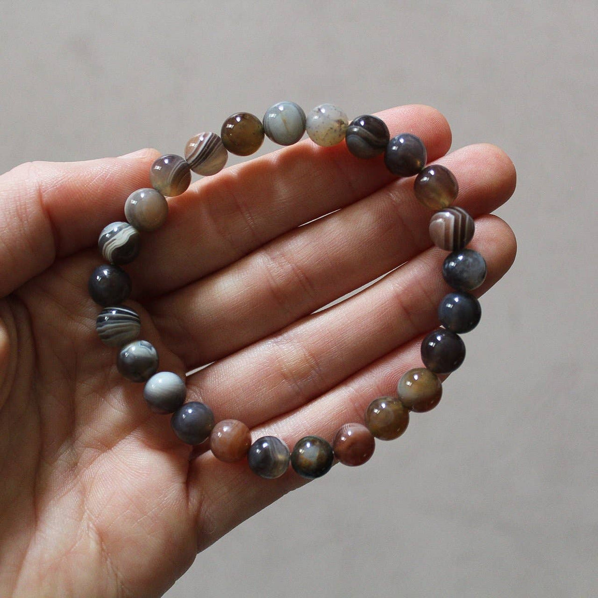 Botswana Agate Bracelet 4mm/6mm/8mm - Crystals & Stones