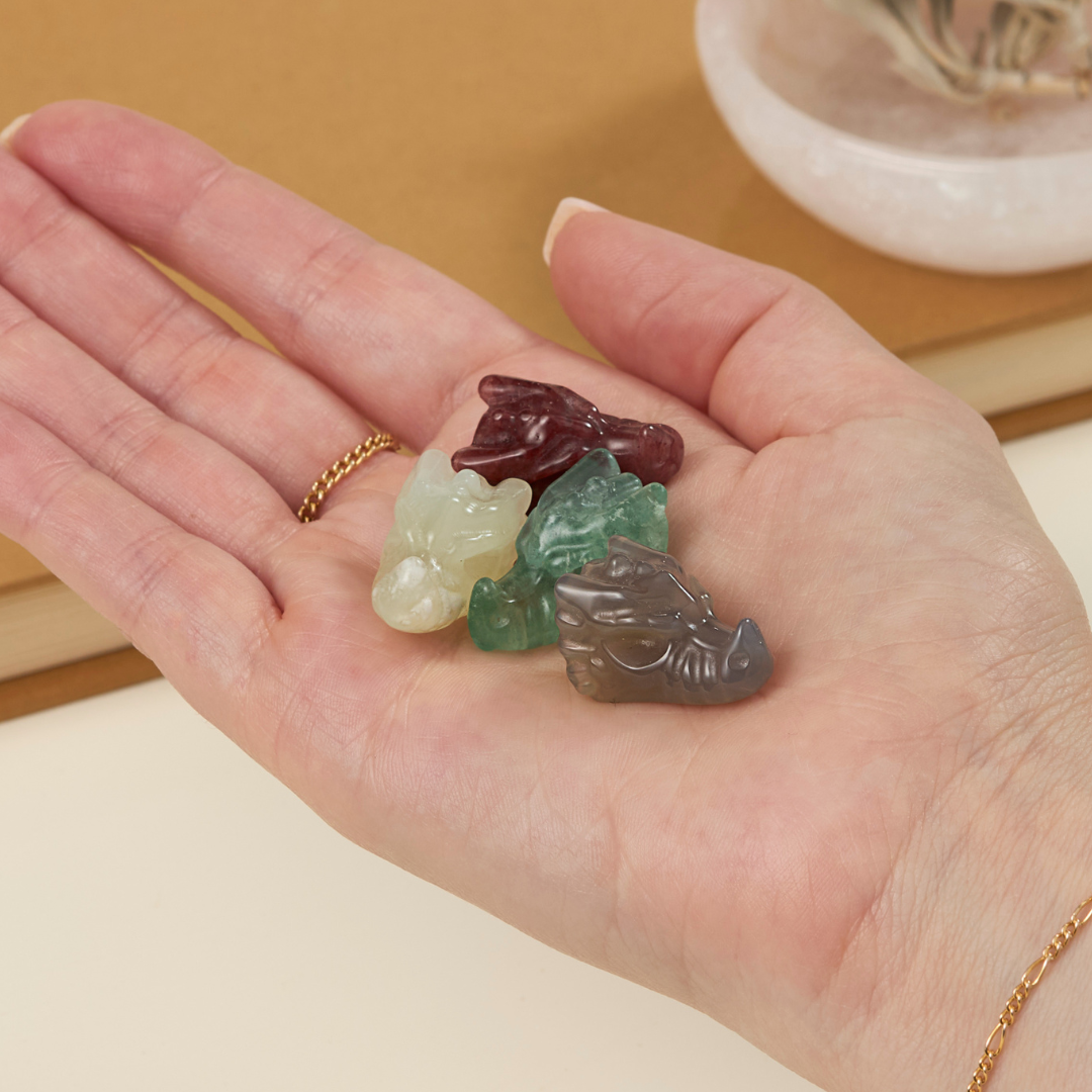 Assorted Carved Mini Crystal Dragons – 24 pcs 🐲