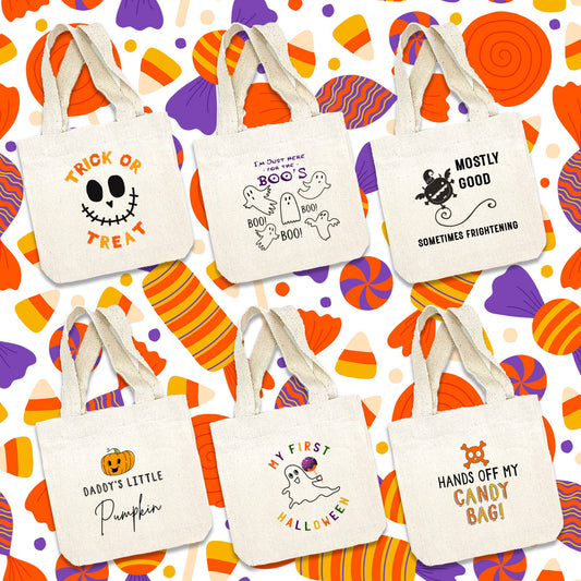 Kid's Mini Halloween Trick or Treat Canvas Tote Bags