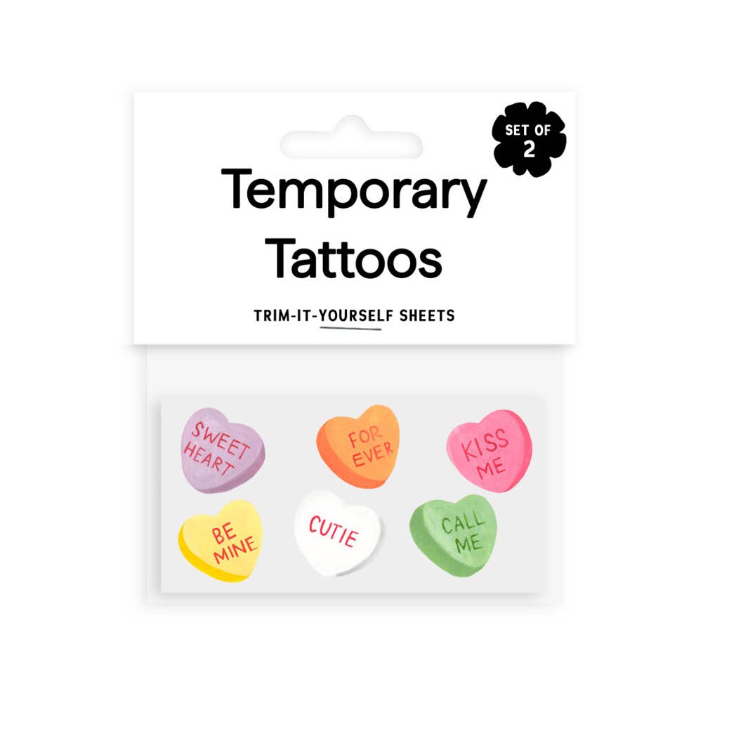 Candy Hearts Temporary Tattoos