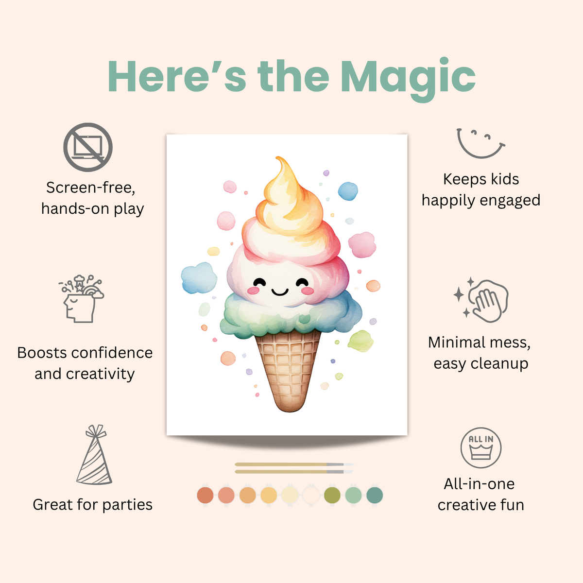 All-in-One Kids Watercolor Kit Beginner Mess Free- Butterfly