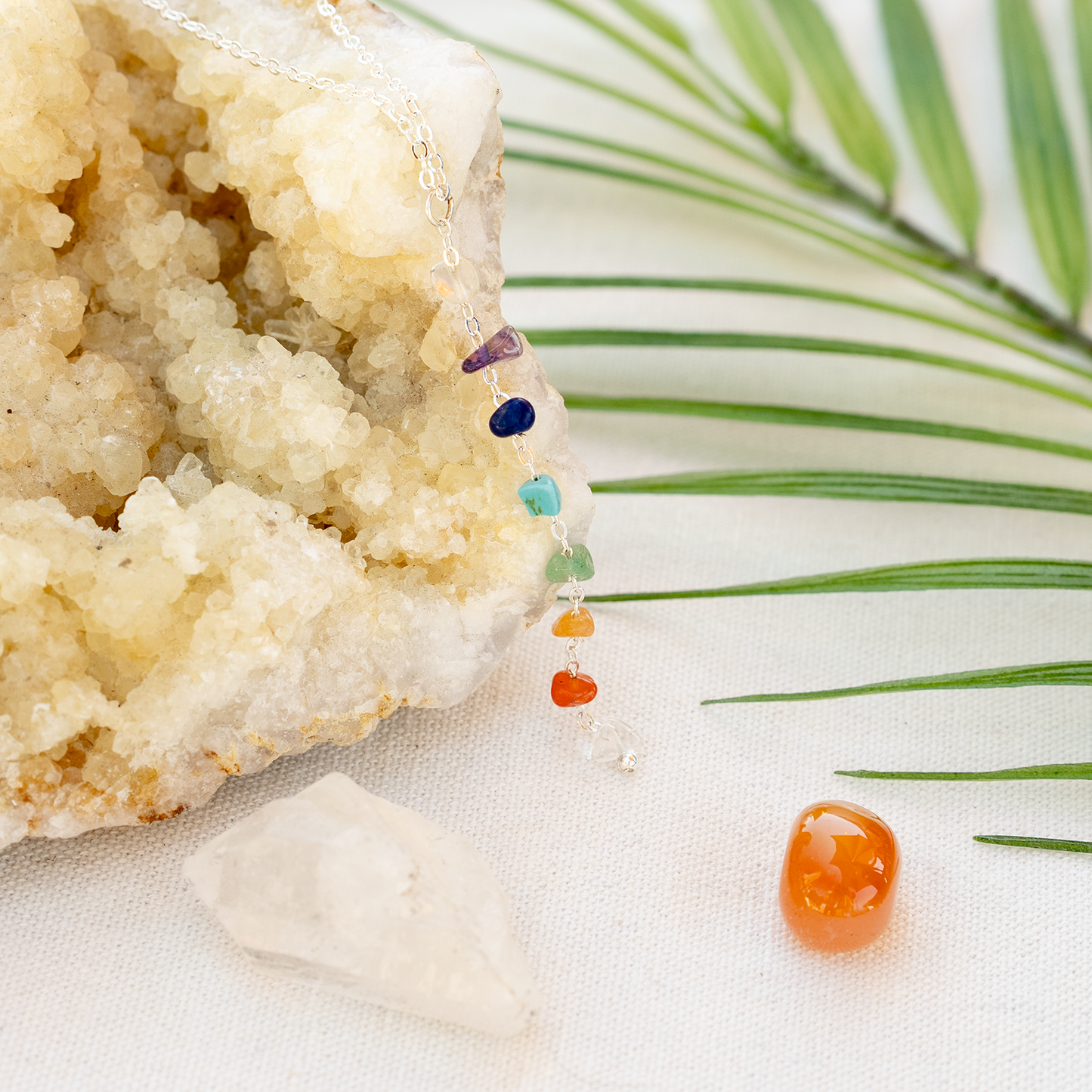 7 Chakras Healing Necklace (Silver)