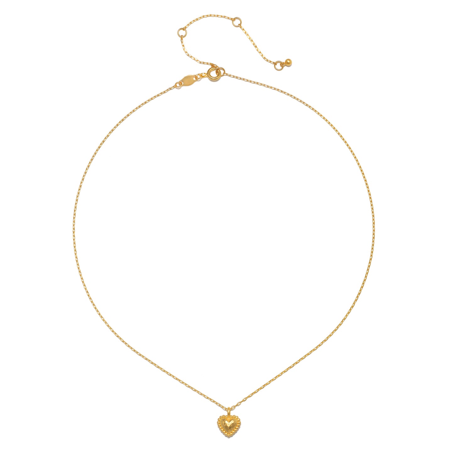 Hammered Dot Heart Pendant Necklace