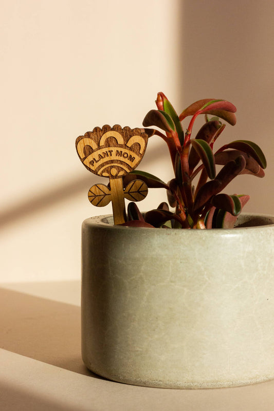 Plant Mom Flower Wood Plant Pick