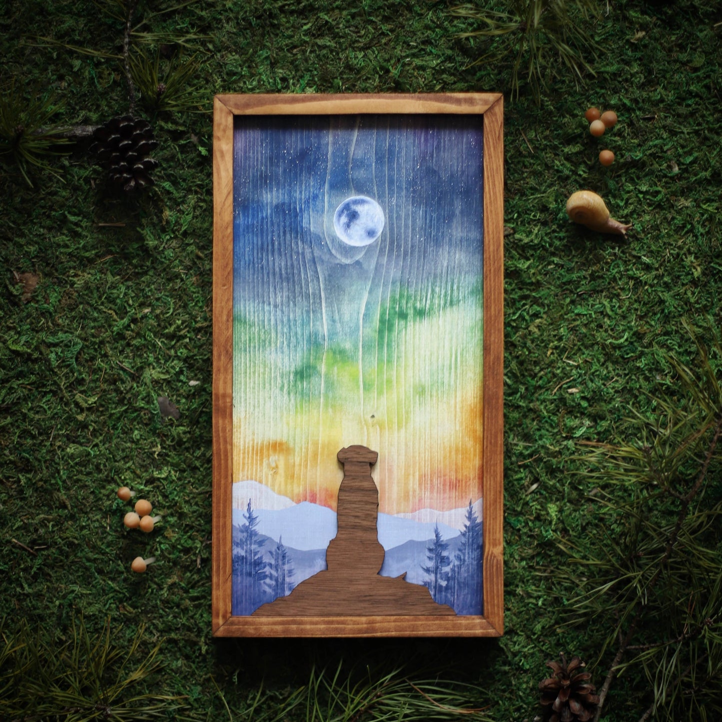 "Patiently Waiting" Mixed Media Dog-Themed Wall Art