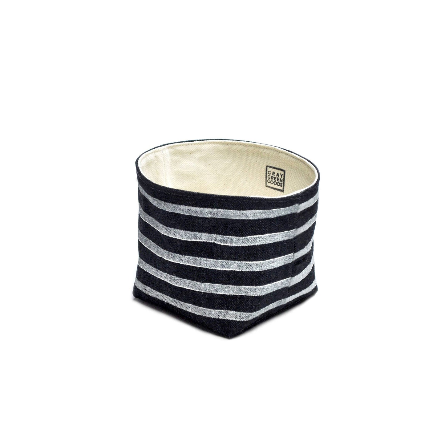 Stripe Blockprint Denim Planter—4"