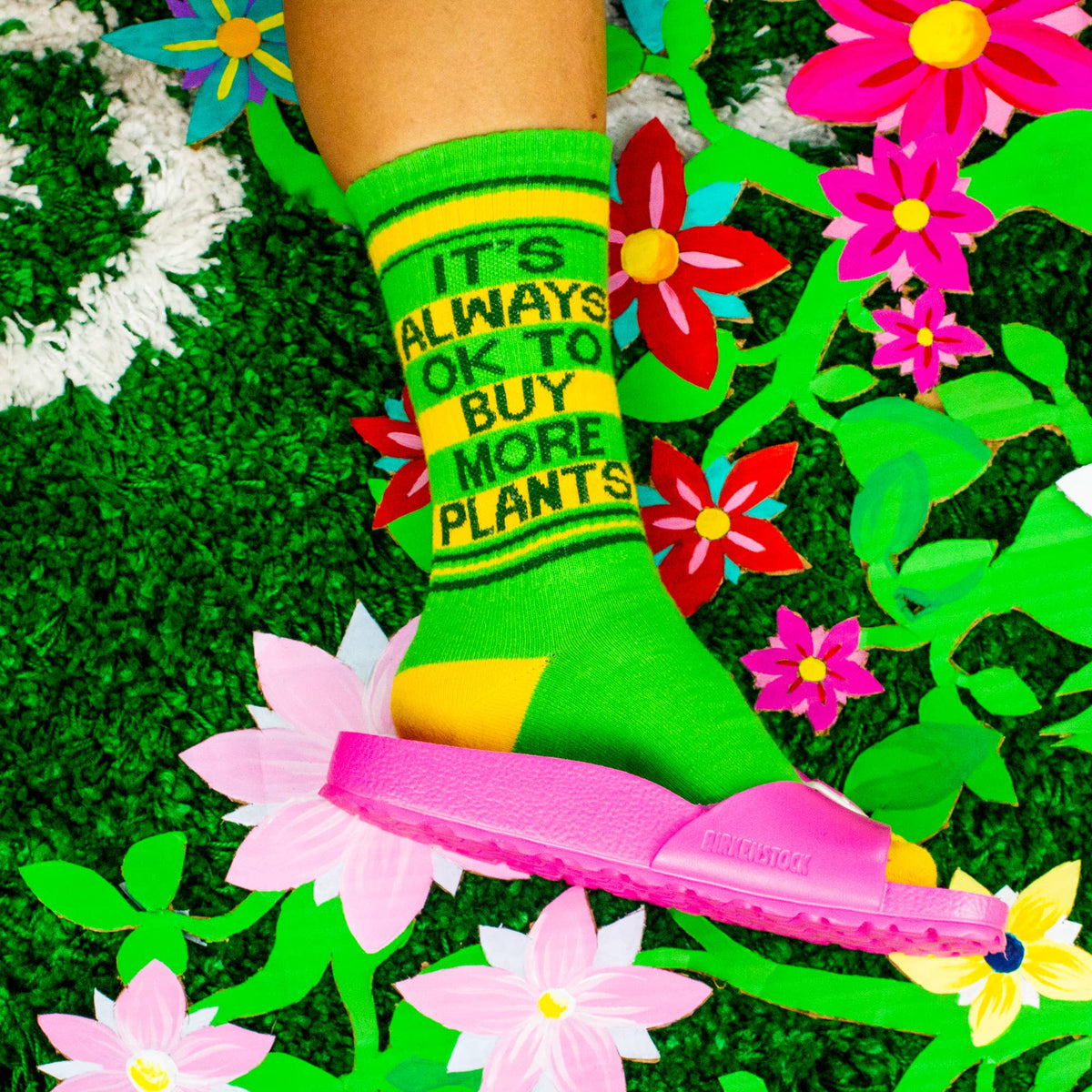 It's Always OK To Buy More Plants Gym Crew Socks