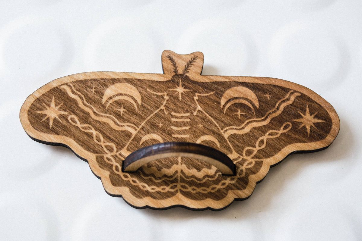 Lunar Moth Airplant Holder Wooden Magnet