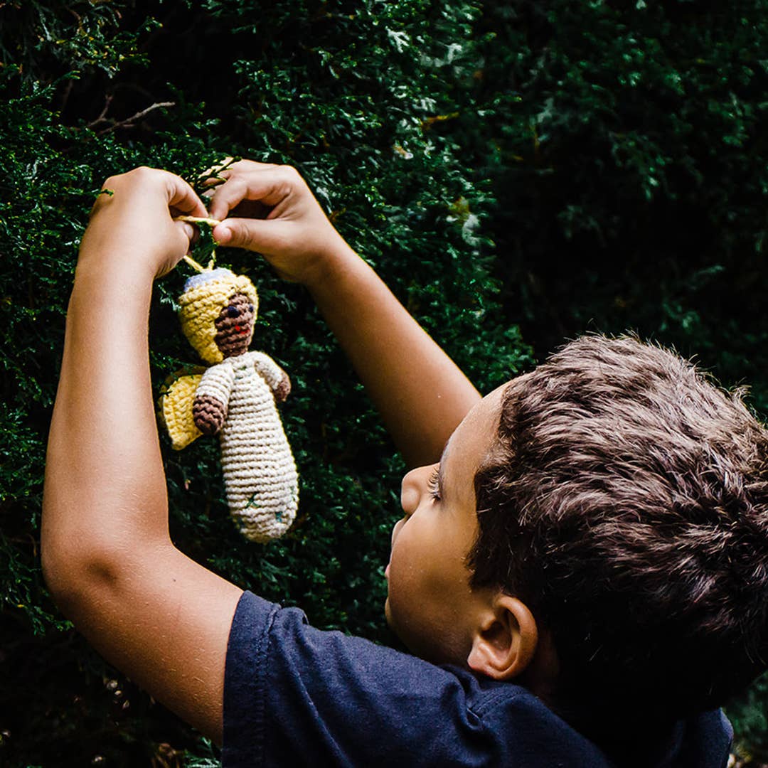 Angel Ornament – Handmade Organic Cotton in Butter Yellow