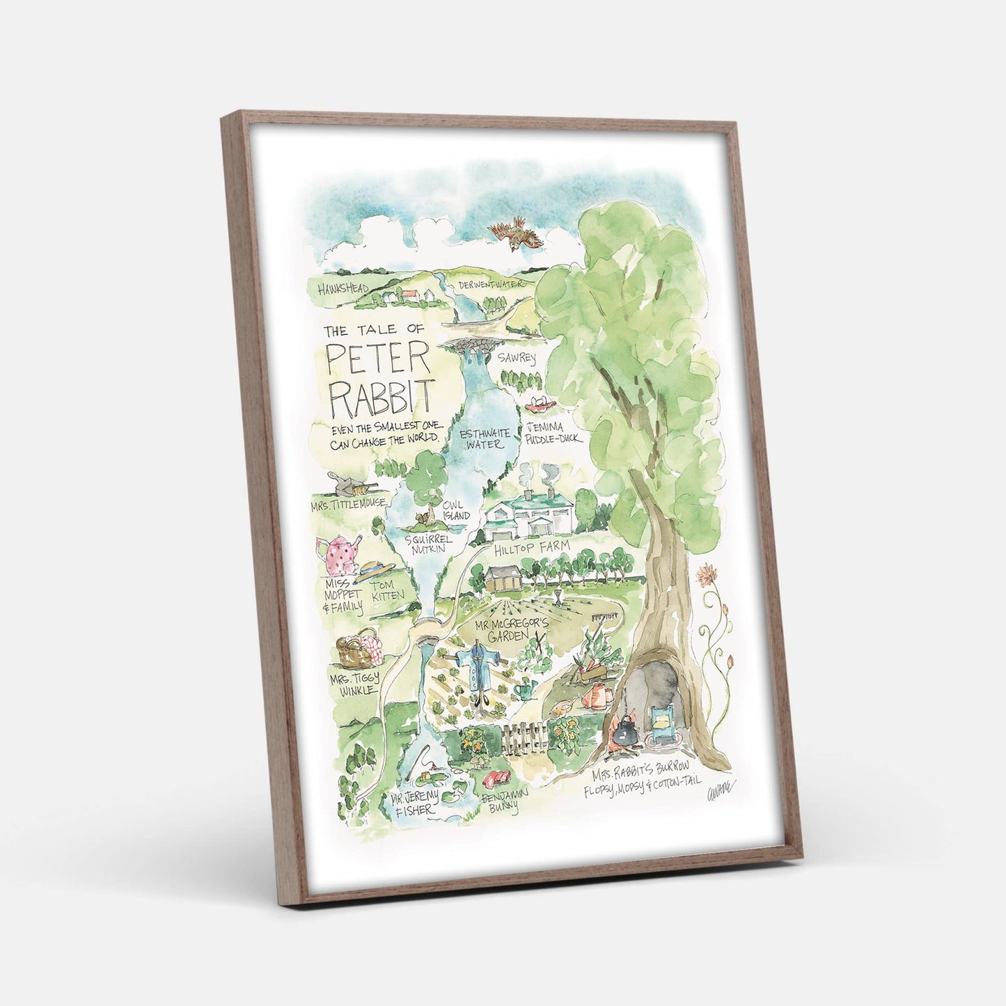 Peter Rabbit Watercolor Story Map Art Print