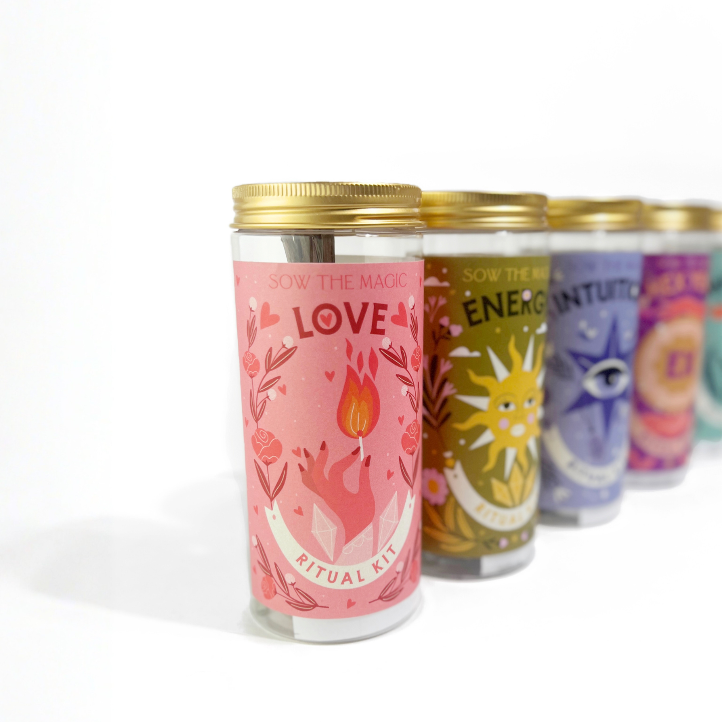 Love Ritual Kit Jar with Rose Quartz, Palo Santo + Sage