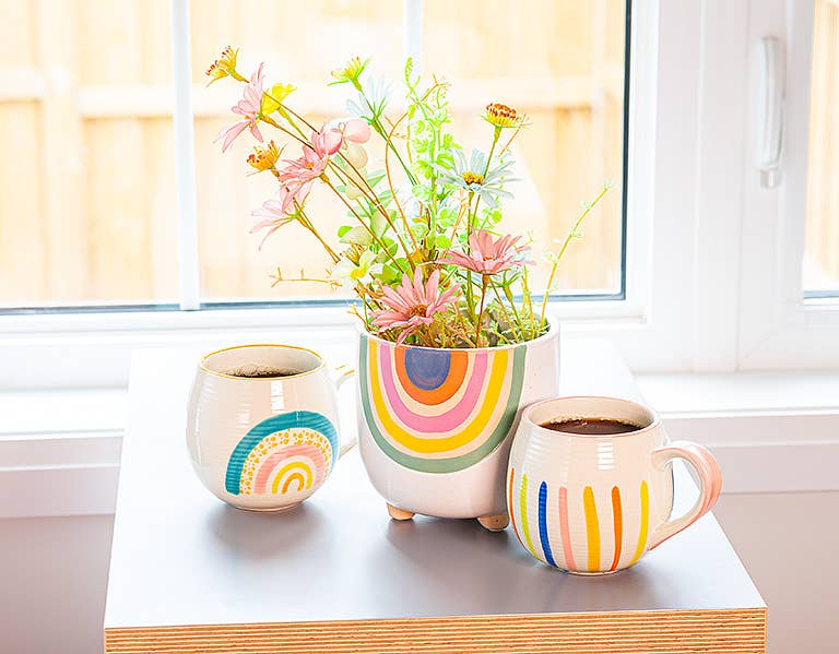 Lg Rainbow Planter w/Legs-5"H-2913
