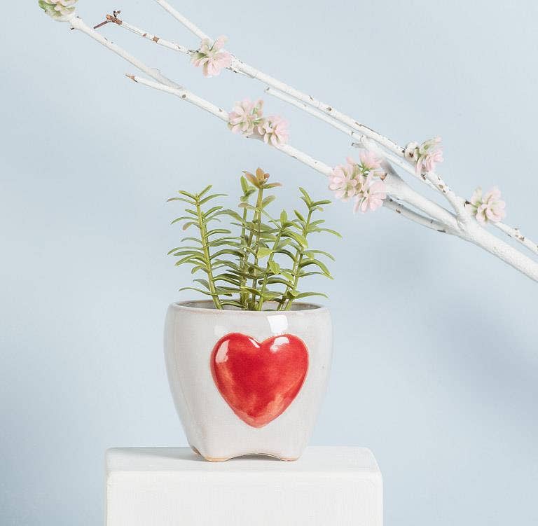 Small Planter with Heart-2.5"H