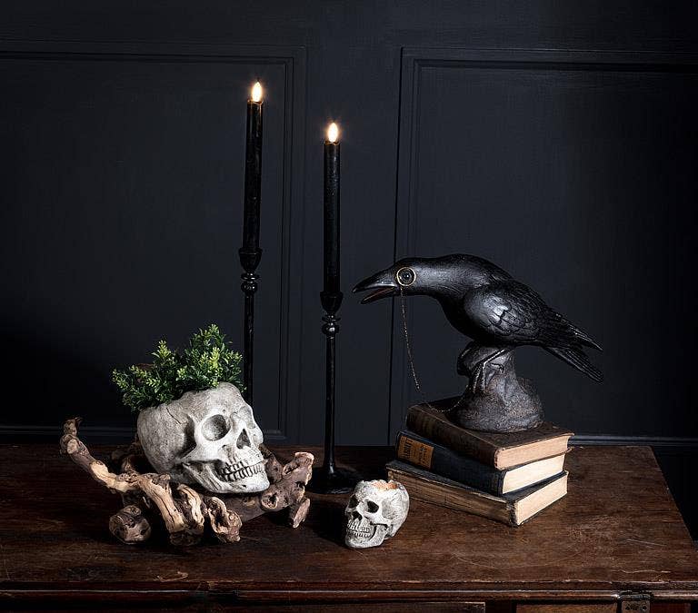 Small Skull Planter/Tealite Holder-3"H