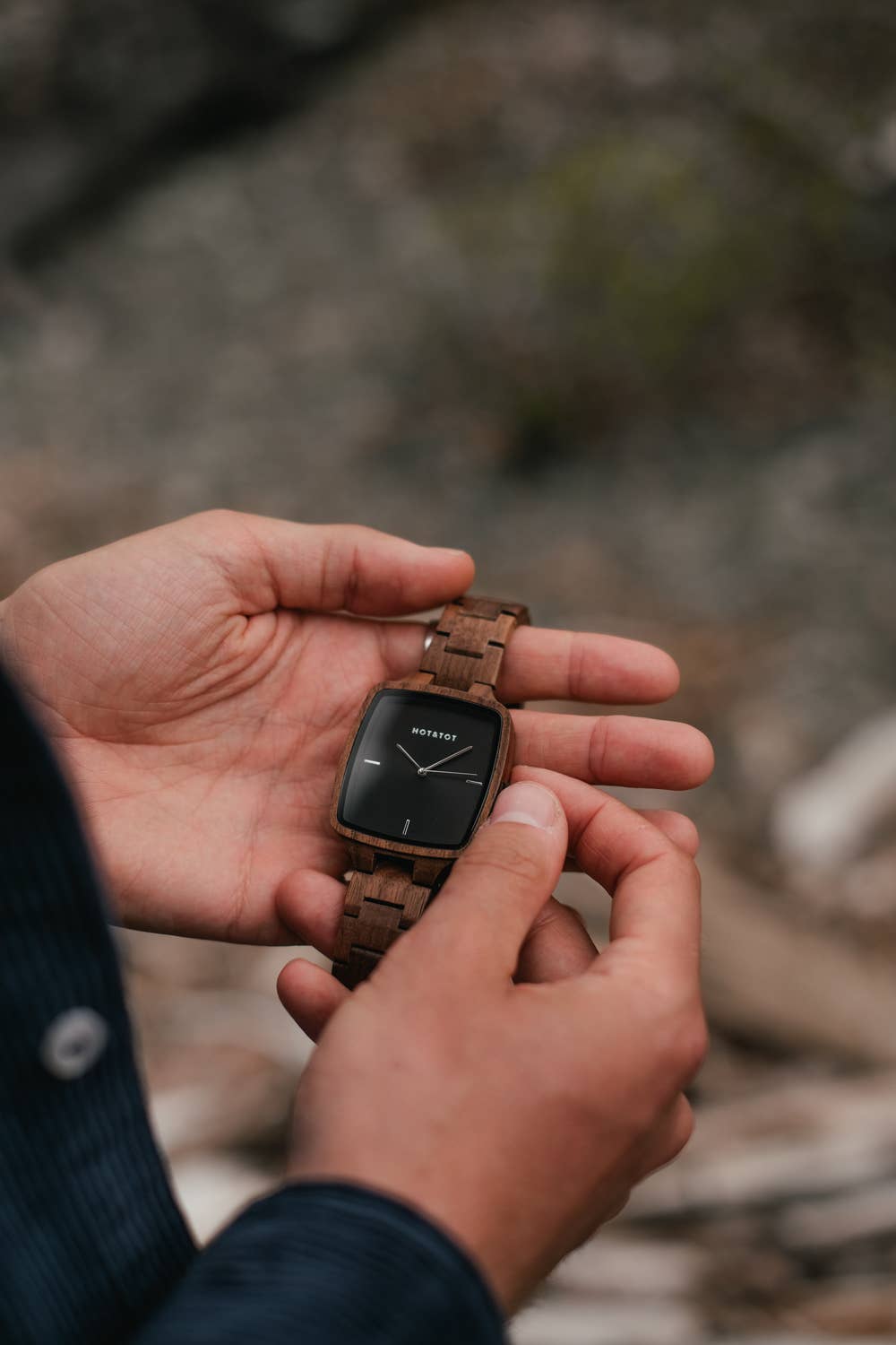 WODAN | Wood watch for men | Sustainable | Square | Silver