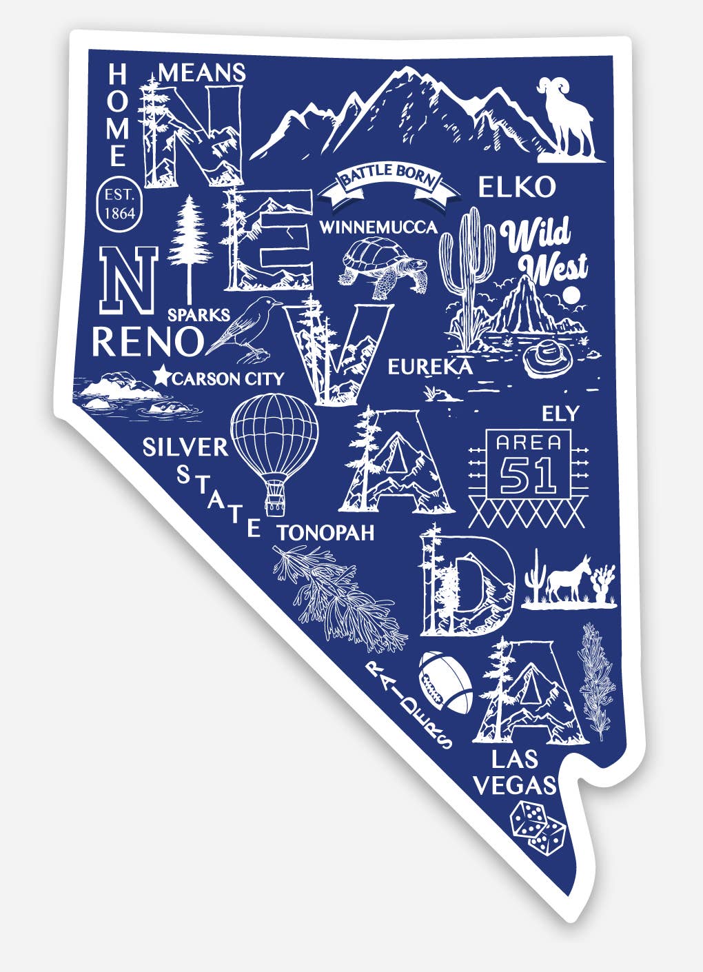 Nevada Map Sticker