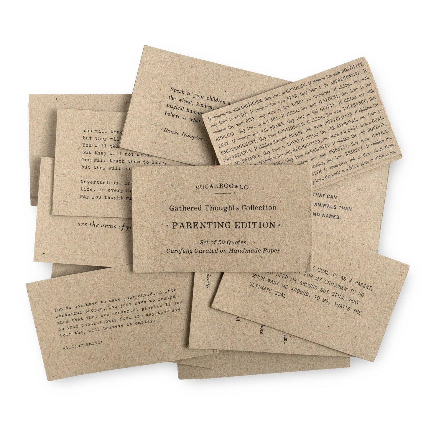 50  Gathered Thoughts- Parenting Edition on Handmade Paper